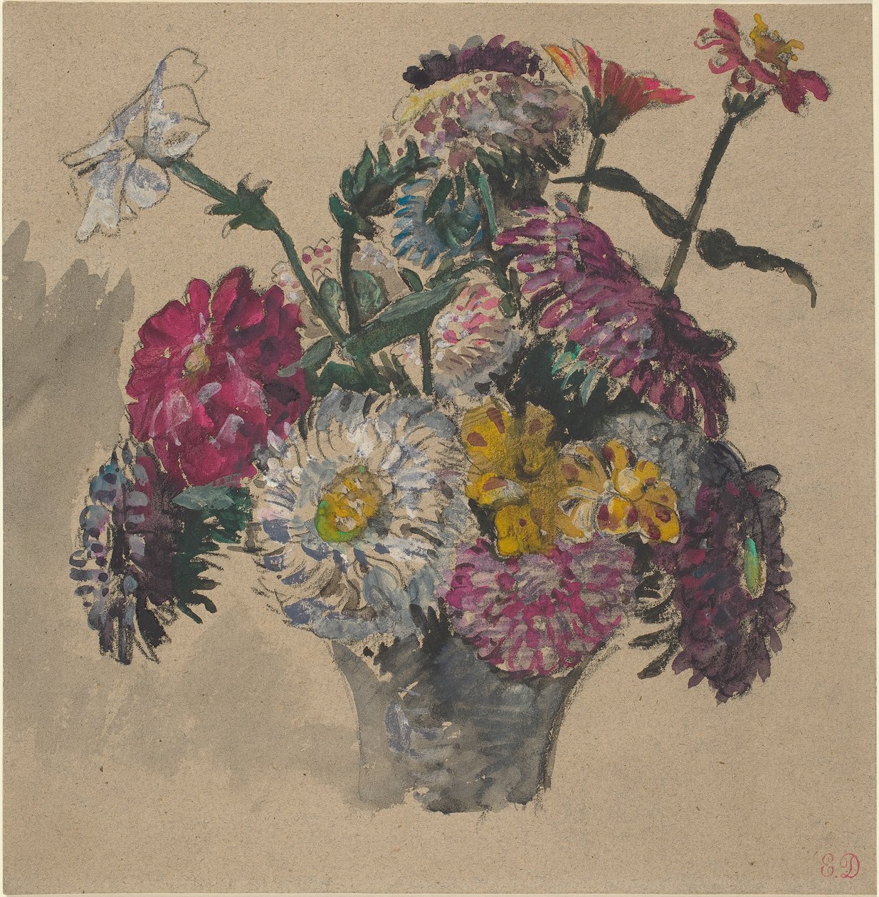 Flores, 1843 (wc e guache sobre papel) de Ferdinand Victor Eugene Delacroix