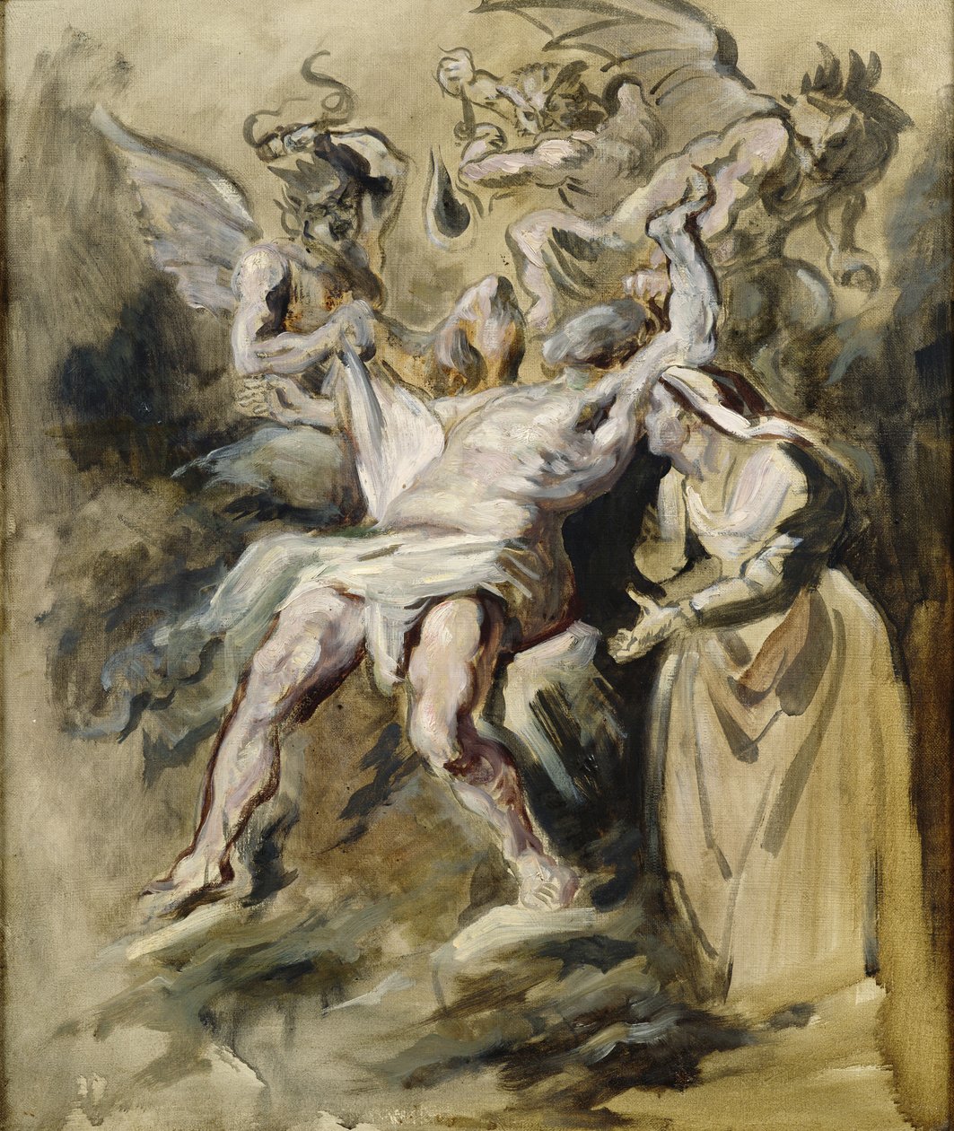 Trabalho atormentado pelos demônios de Ferdinand Victor Eugene Delacroix