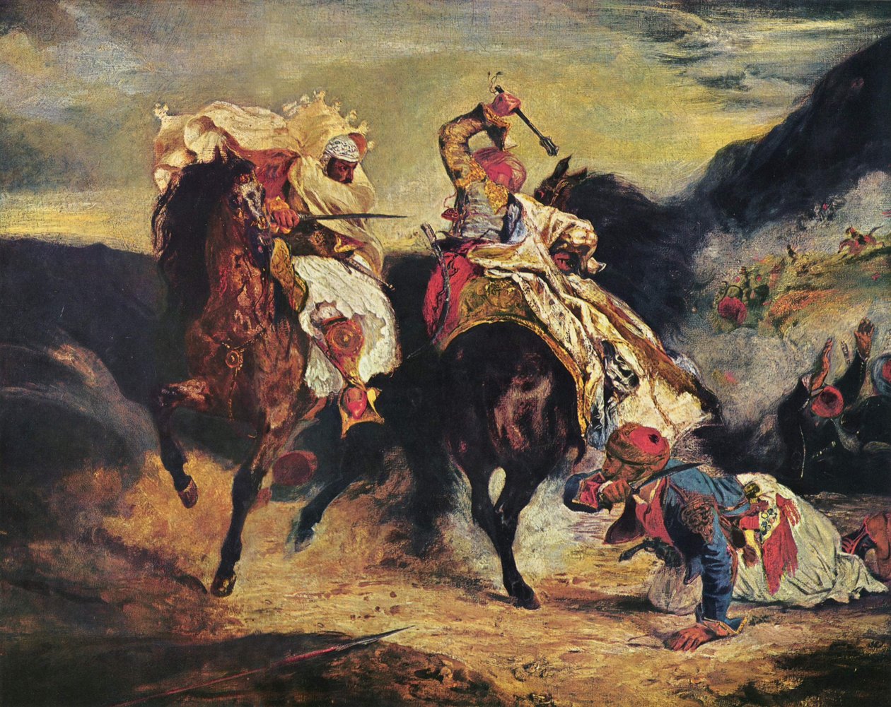 Batalha de Giaur com o Pasha de Ferdinand Victor Eugene Delacroix