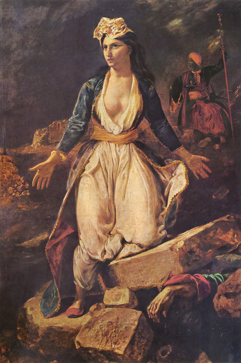 Grécia nas ruínas de Missolonghi de Ferdinand Victor Eugene Delacroix