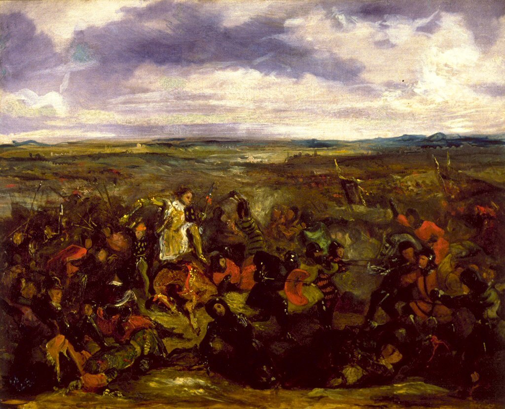Esboço para a batalha de Poitiers de Ferdinand Victor Eugene Delacroix