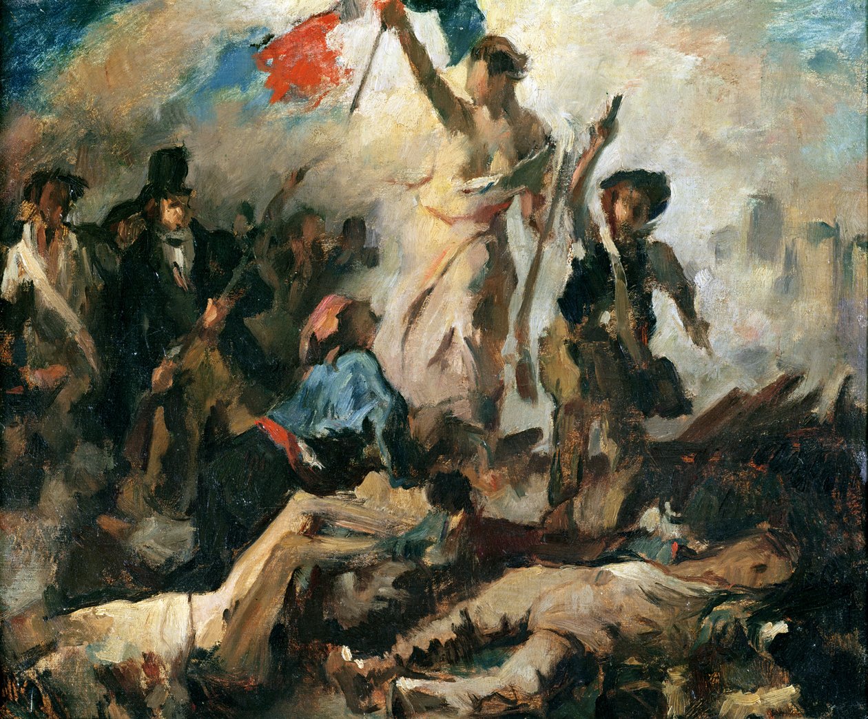 Estudo para a liberdade liderando o povo de Ferdinand Victor Eugene Delacroix
