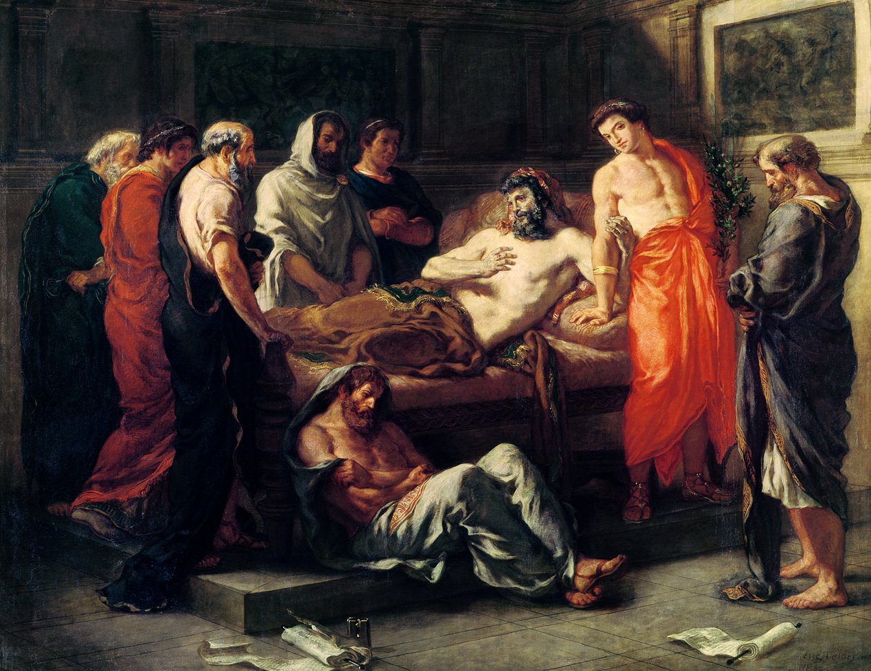Estudo para a morte de Marco Aurélio (121-180), antes de 1844 (óleo sobre tela de Ferdinand Victor Eugene Delacroix