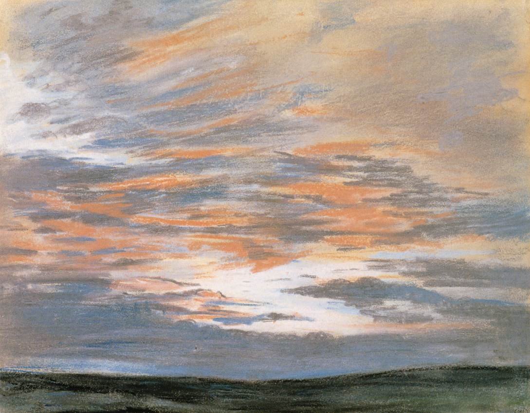 Estudo do céu ao pôr do sol de Ferdinand Victor Eugene Delacroix