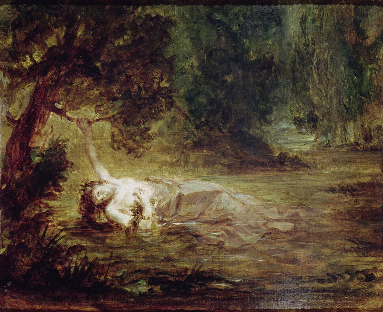 A morte de Ofélia, 1838 de Ferdinand Victor Eugene Delacroix