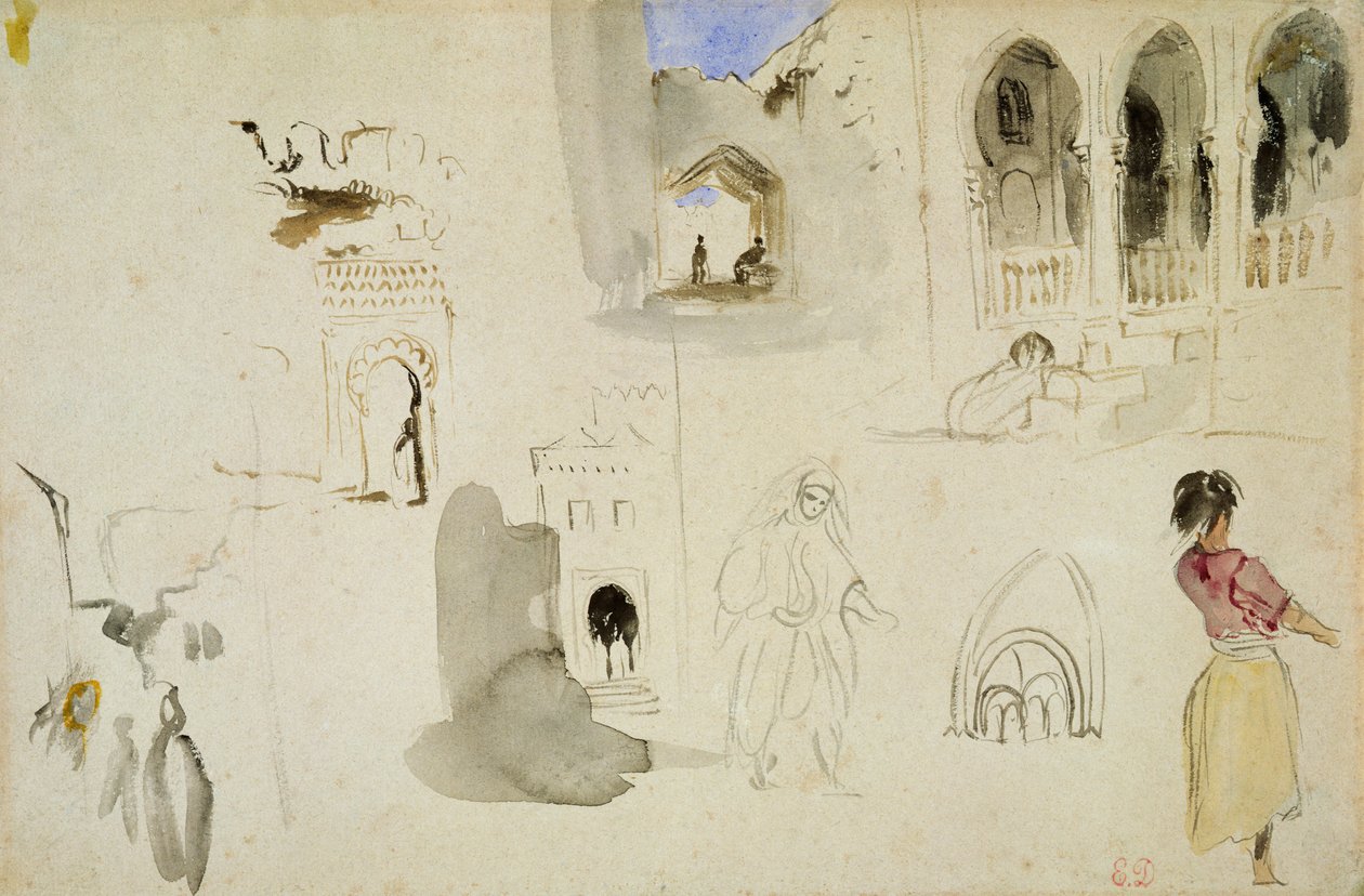 O Kasbah, Tânger de Ferdinand Victor Eugene Delacroix