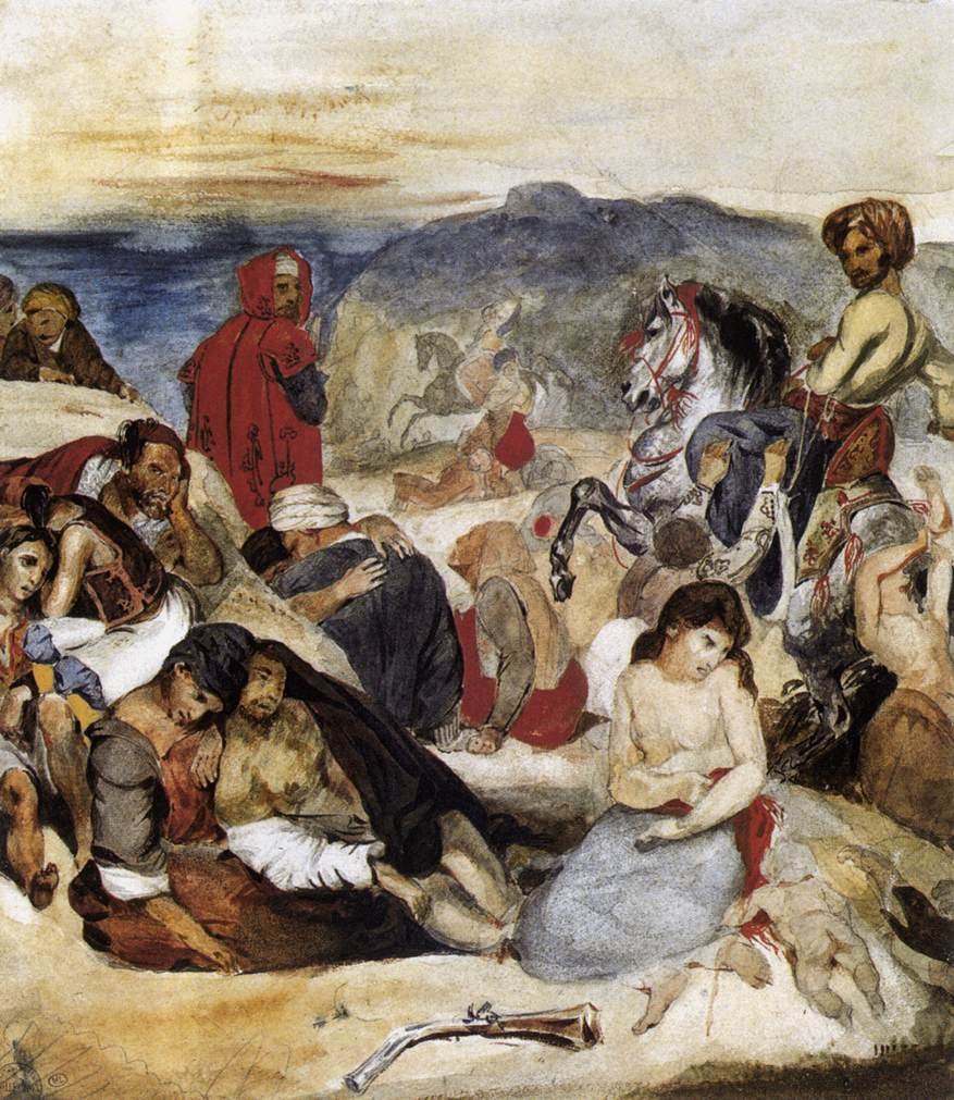 O massacre de Chios de Ferdinand Victor Eugene Delacroix