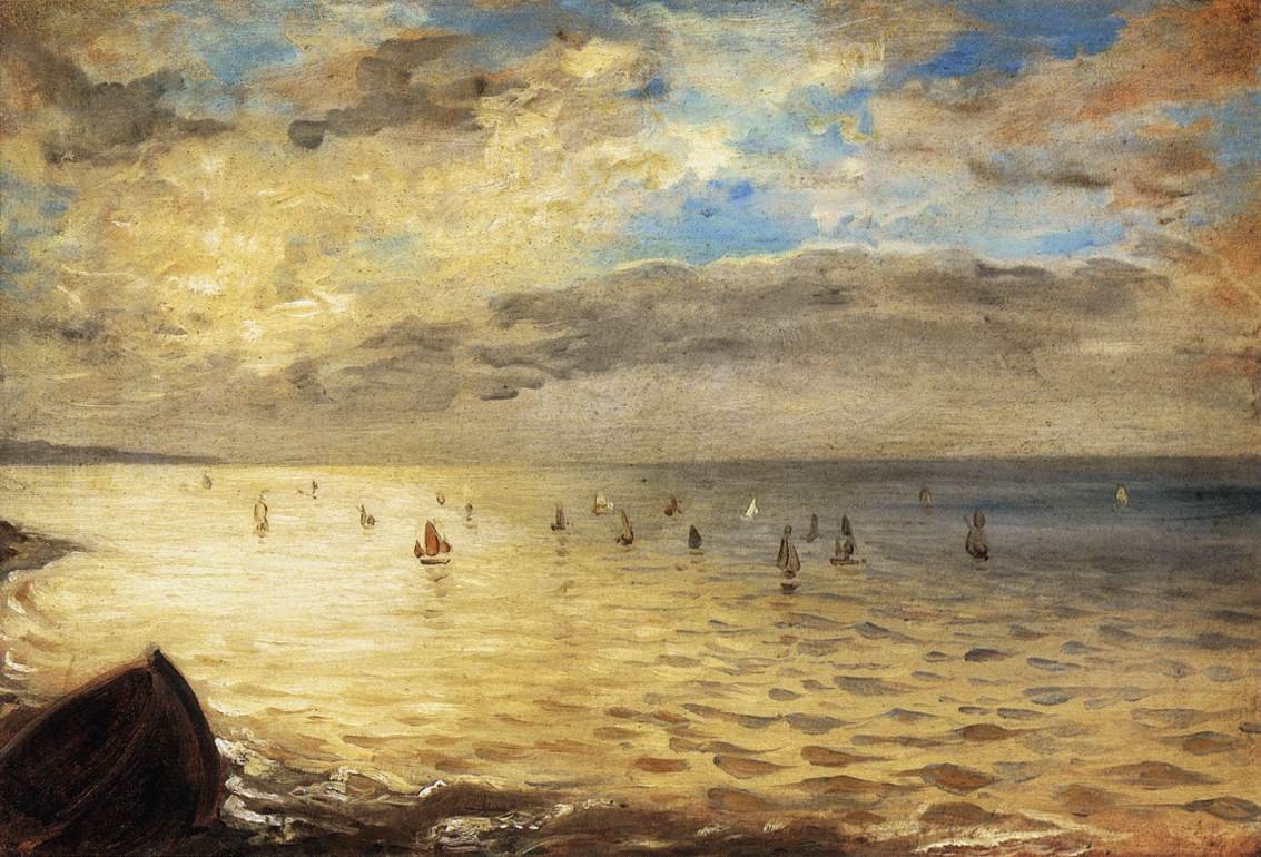O mar das alturas de Dieppe de Ferdinand Victor Eugene Delacroix