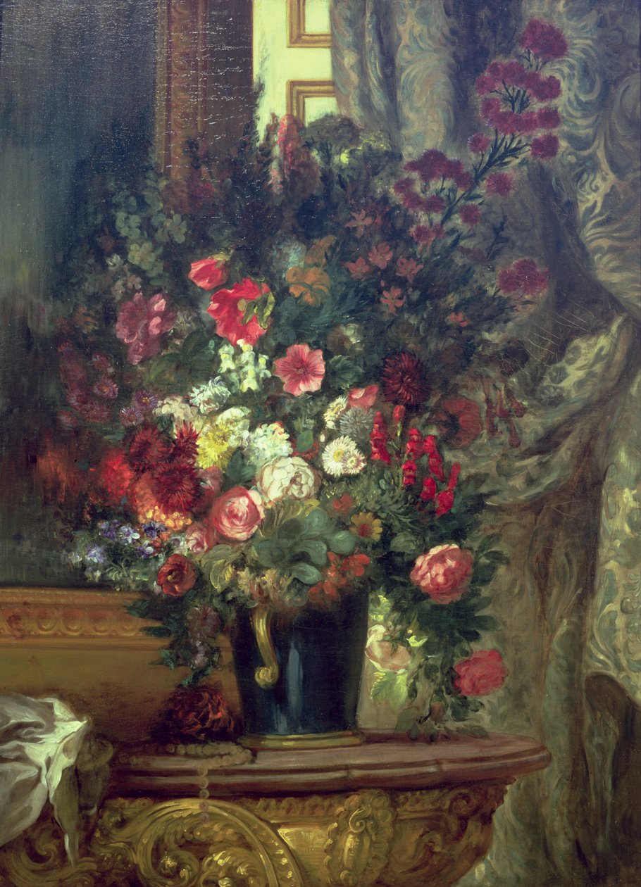 Vaso de Flores em um Console, 1848-49 de Ferdinand Victor Eugene Delacroix