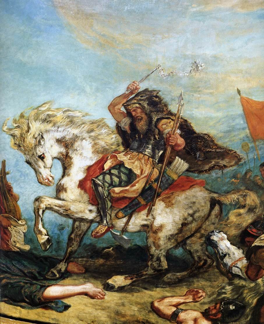 Fragmento de Victor Delacroix Attila de Ferdinand Victor Eugene Delacroix