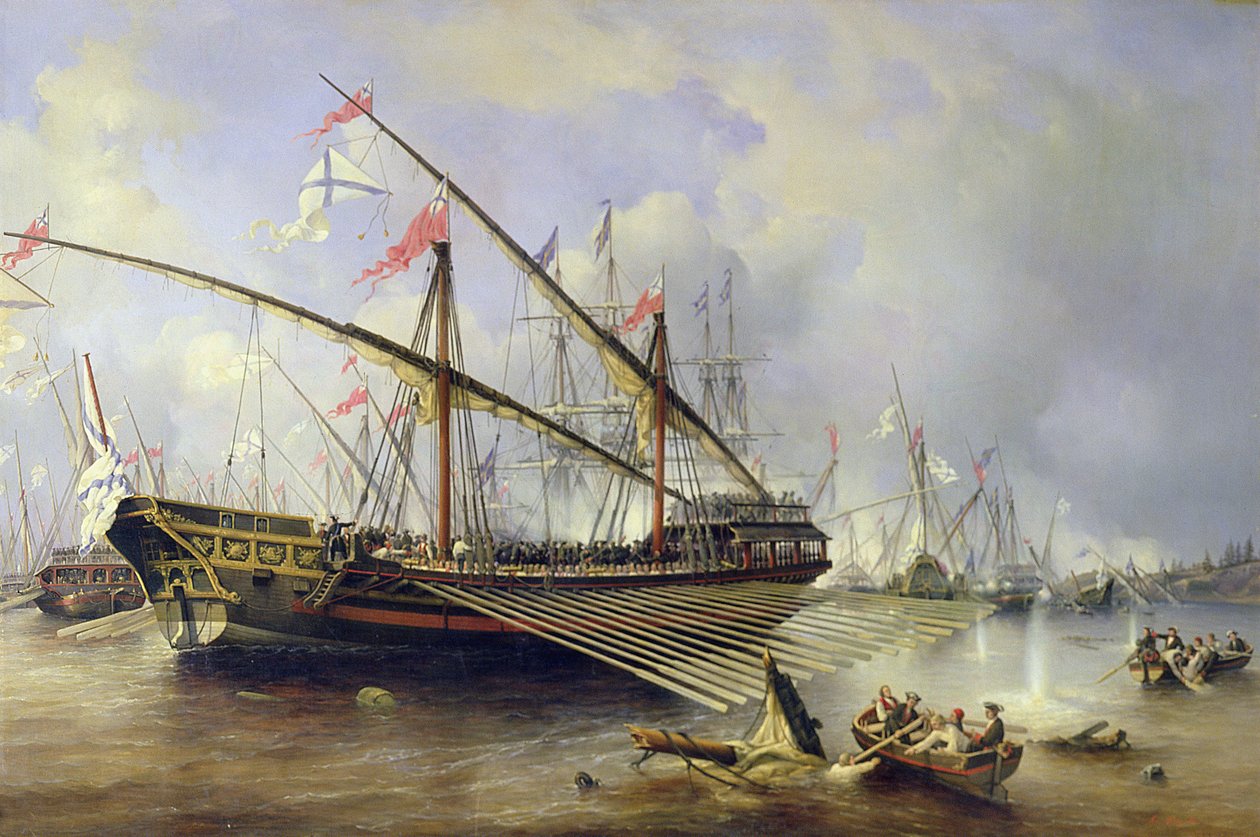 A Batalha de Grengham em 27 de julho de 1720 de Ferdinand Victor Perrot