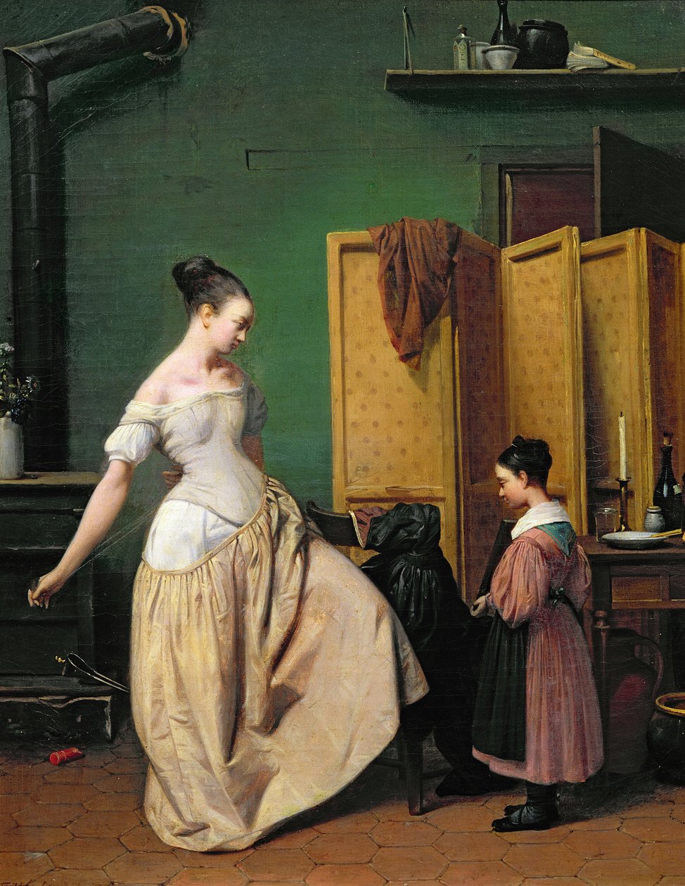 Mulher em seu banheiro, 1835 de Ferdinand Wachsmuth