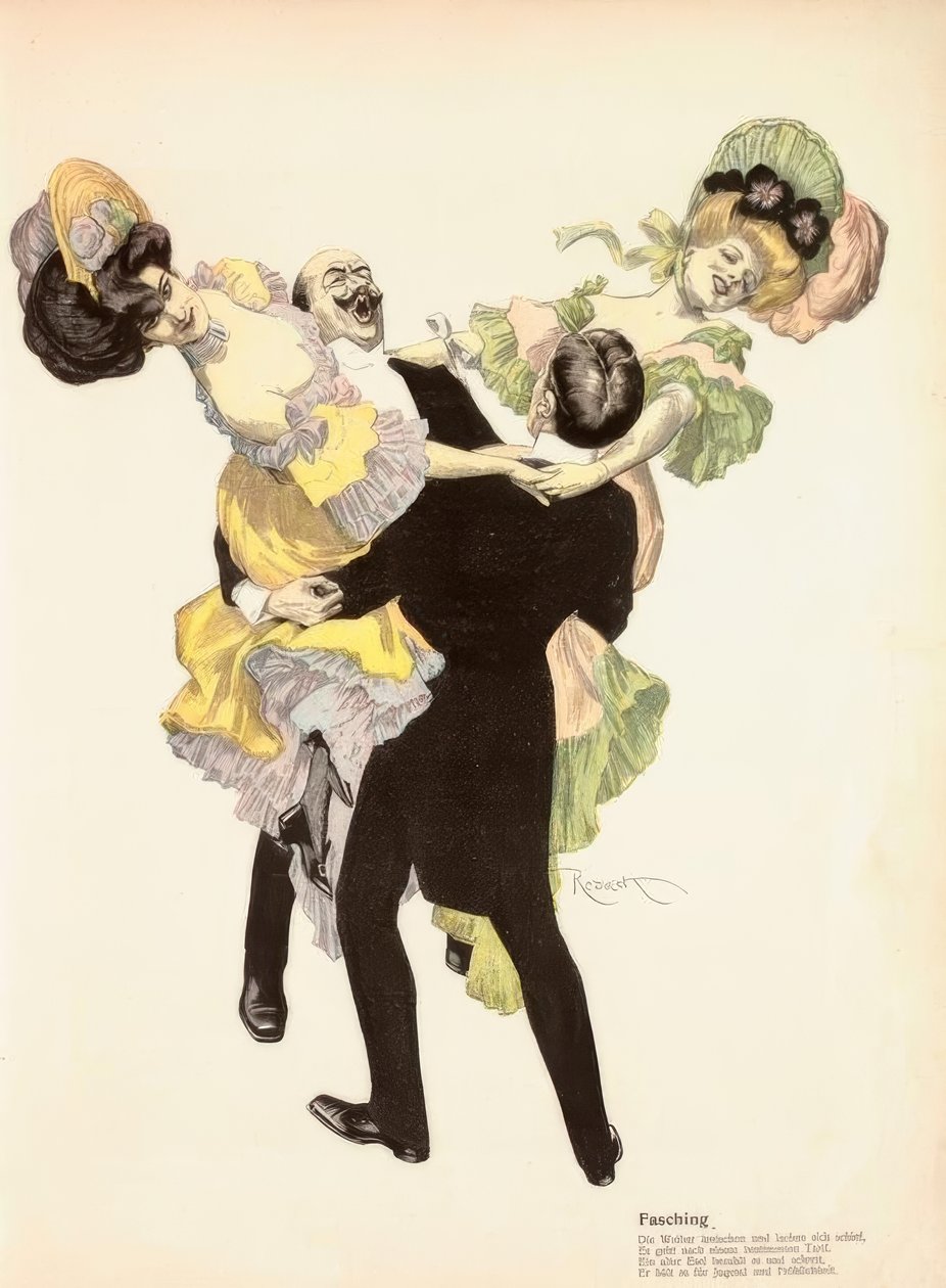 Carnival. - (...) Um burro velho paga por isso e chora - Ele acha que é jovem e alegre. de Ferdinand von Reznicek