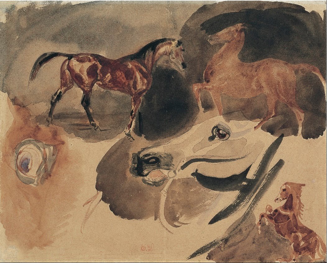 Estudo de cavalos de Ferdinand Victor Eugene Delacroix