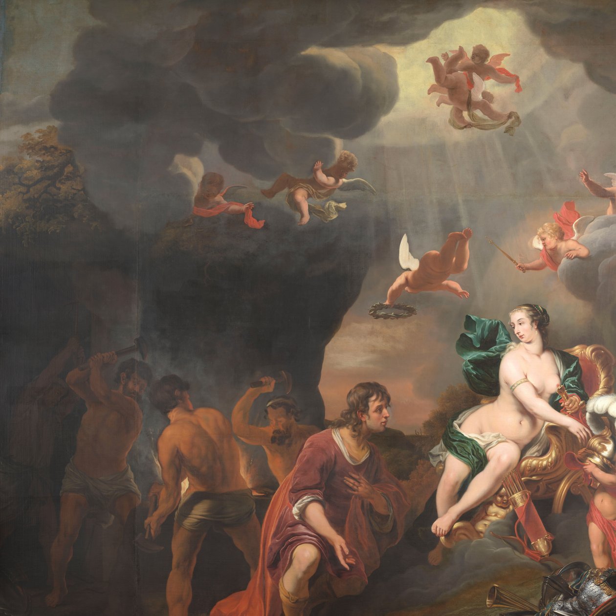 Enéas a receber um novo conjunto de armaduras de Vénus de Ferdinand Bol