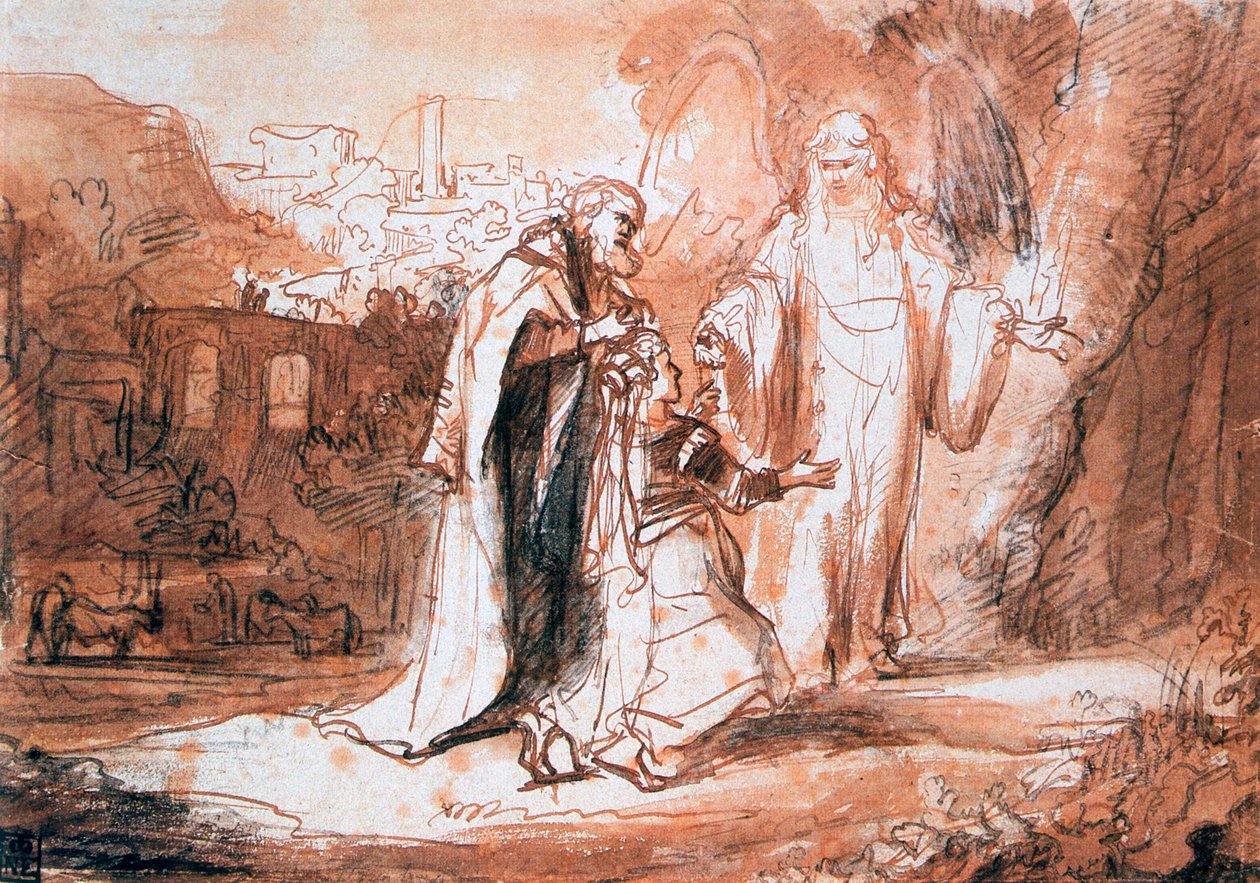 Um anjo do Senhor apareceu à esposa de Manoá ..., c1636-1680 de Ferdinand Bol