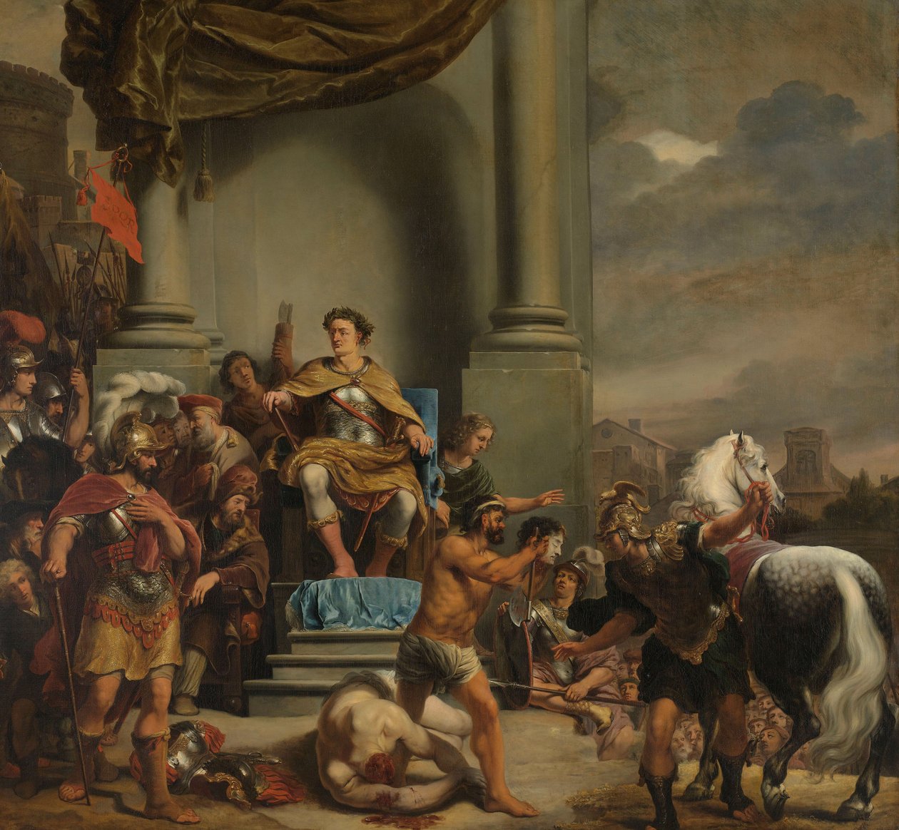 Cônsul Titus Manlius Torquatus ordena a decapitação de seu filho de Ferdinand Bol