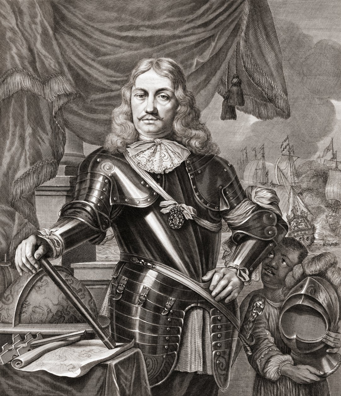 Cornelis Maartenszoon Tromp, depois de uma gravura de Lambert Visscher a partir de uma pintura de Ferdinand Bol de Ferdinand Bol