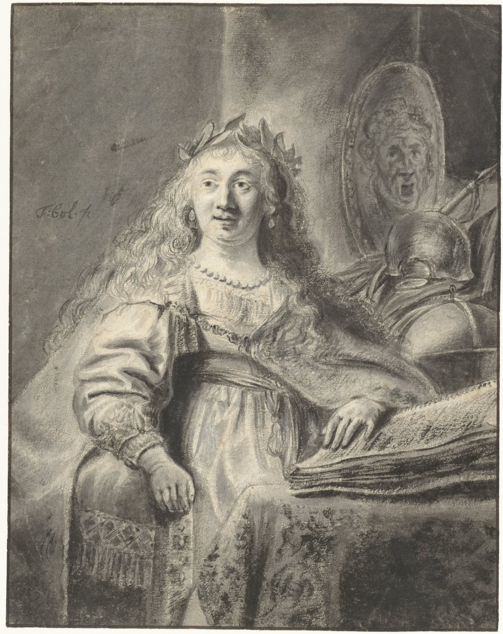 Minerva no seu gabinete de estudo de Ferdinand Bol
