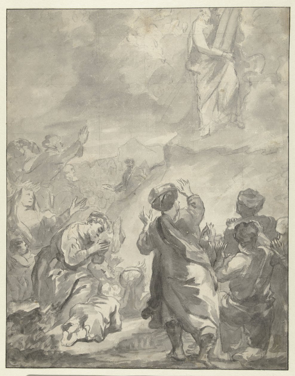 Moisés descendo do Monte Sinai com os Dez Mandamentos de Ferdinand Bol