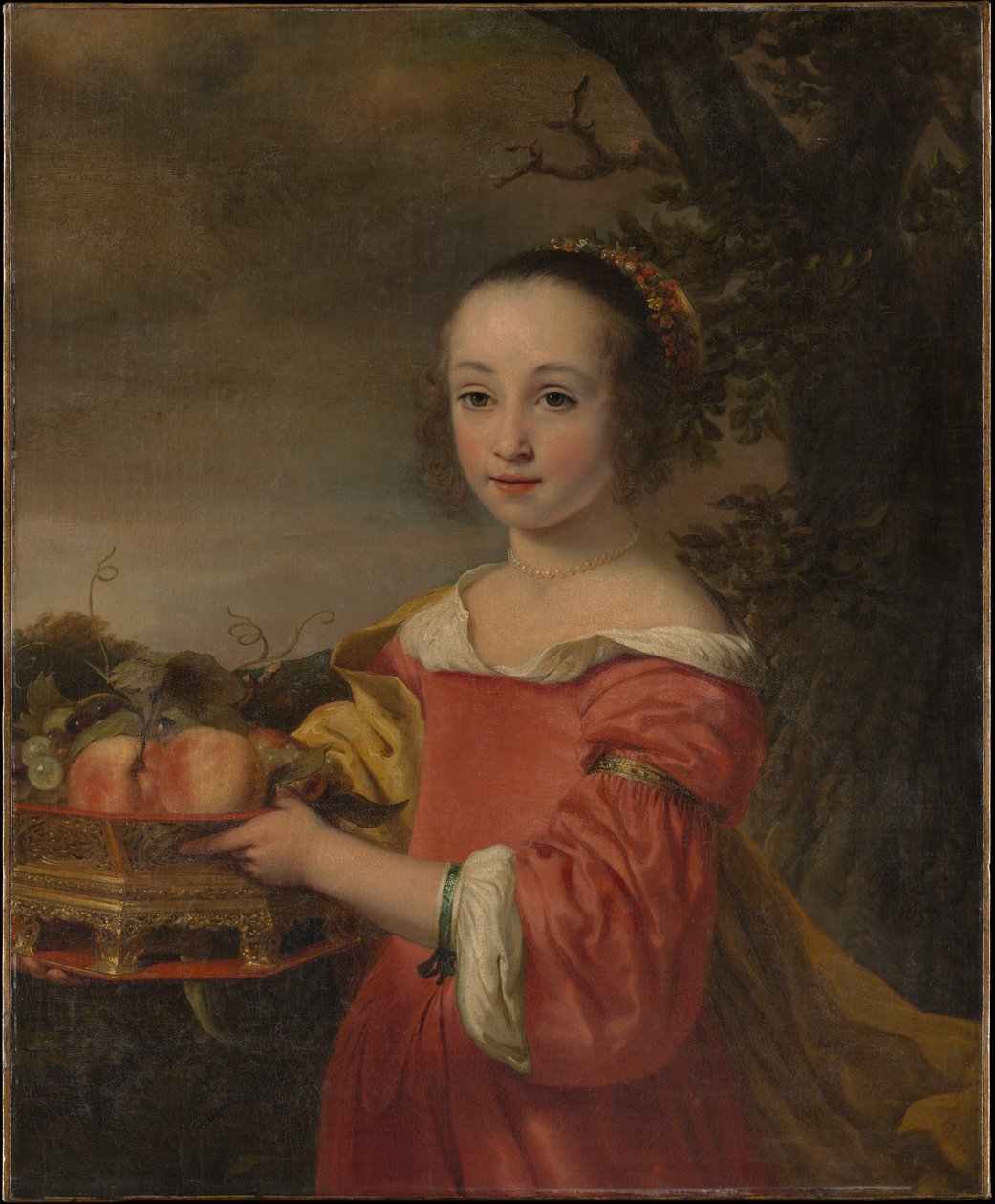 Petronella Elias (1648-1667) com um cesto de fruta de Ferdinand Bol