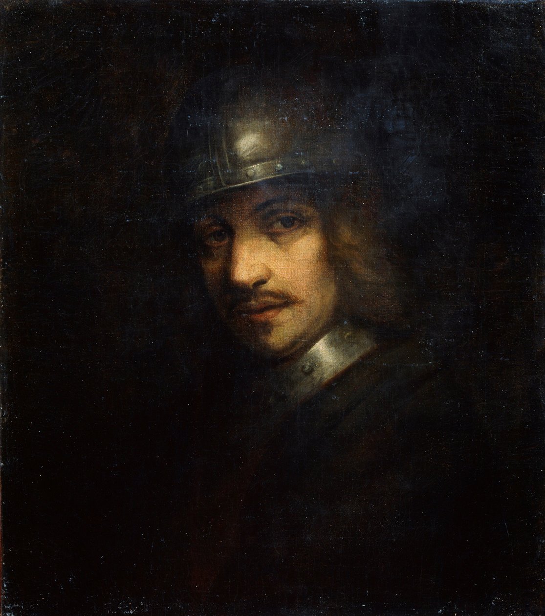 Retrato de um homem com capacete, século XVII de Ferdinand Bol
