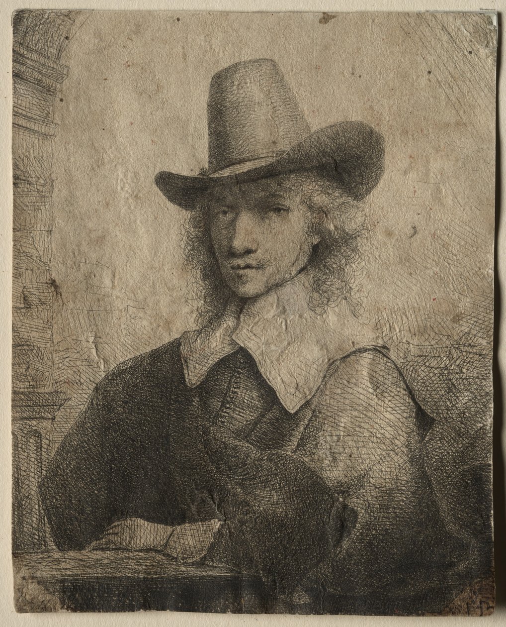 Retrato de um homem com um chapéu alto de Ferdinand Bol