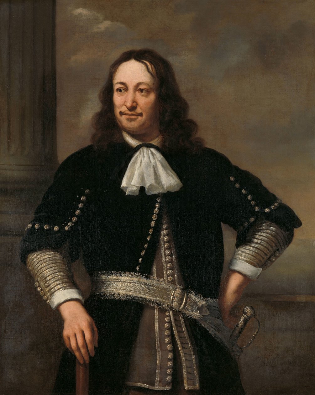 Retrato de um Oficial Naval, provavelmente Vice-Almirante Aert van Nes (1626-1693) de Ferdinand Bol