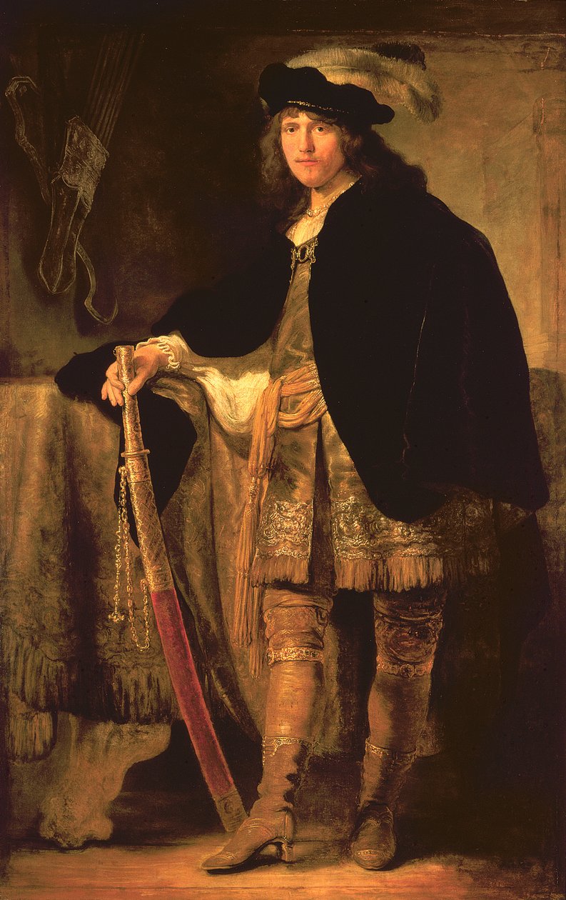 Retrato de um jovem com uma espada, c.1635-40 de Ferdinand Bol