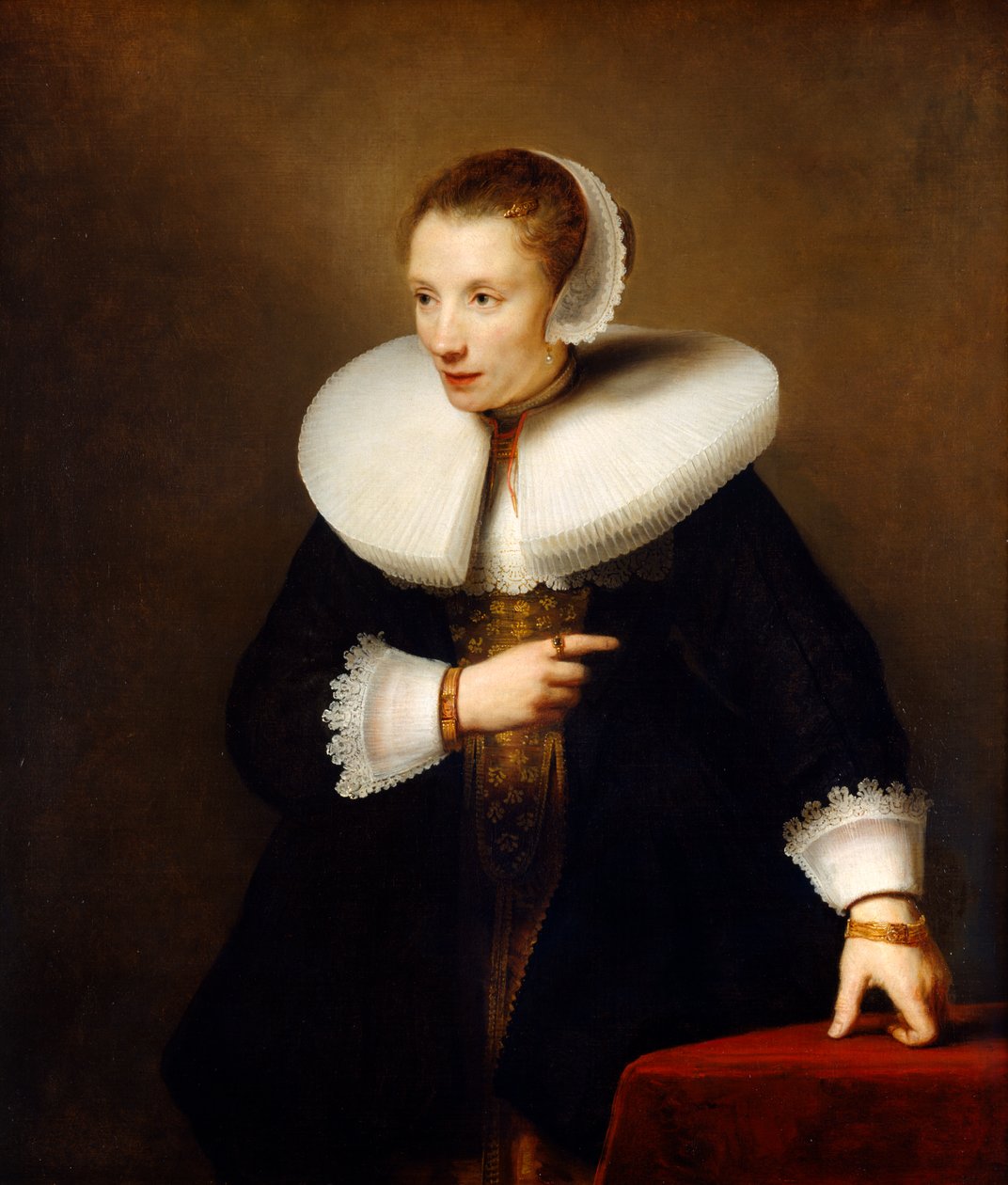 Retrato de uma Mulher Desconhecida, c.1642-44 (óleo sobre tela) de Ferdinand Bol