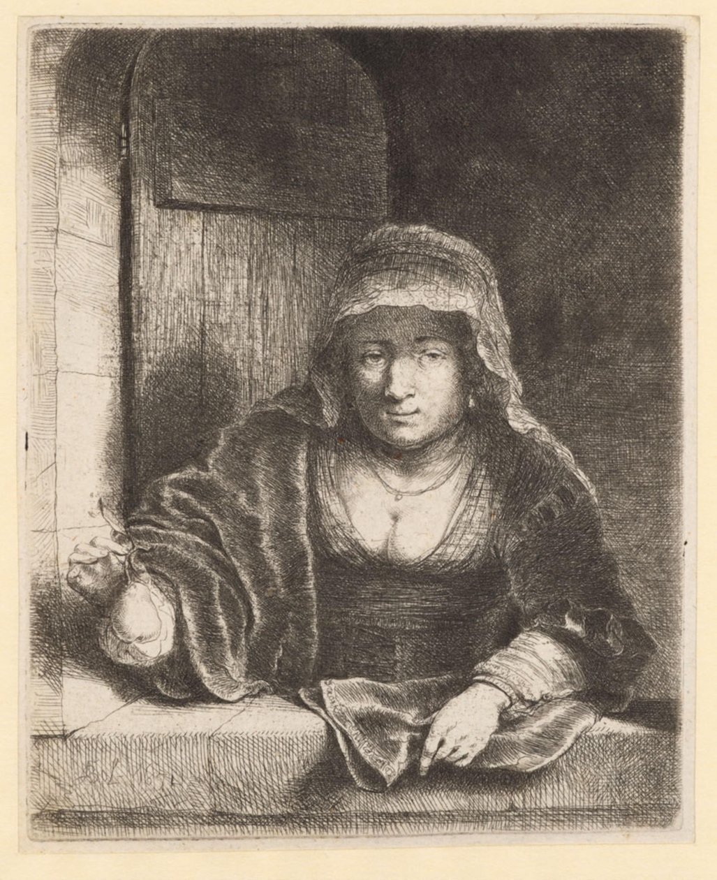 Mulher com uma pera de Ferdinand Bol