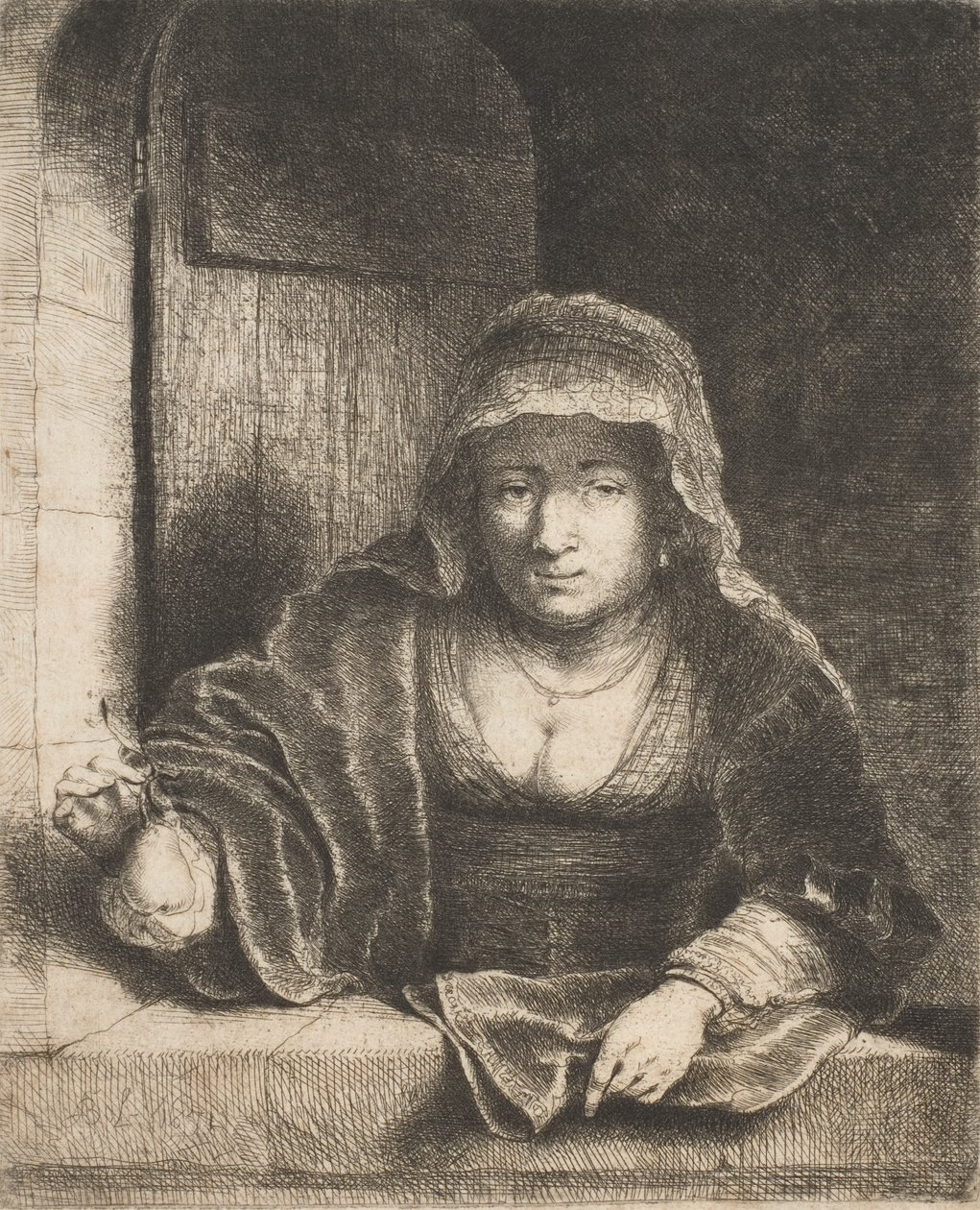 Mulher com Pera, século XVII. de Ferdinand Bol