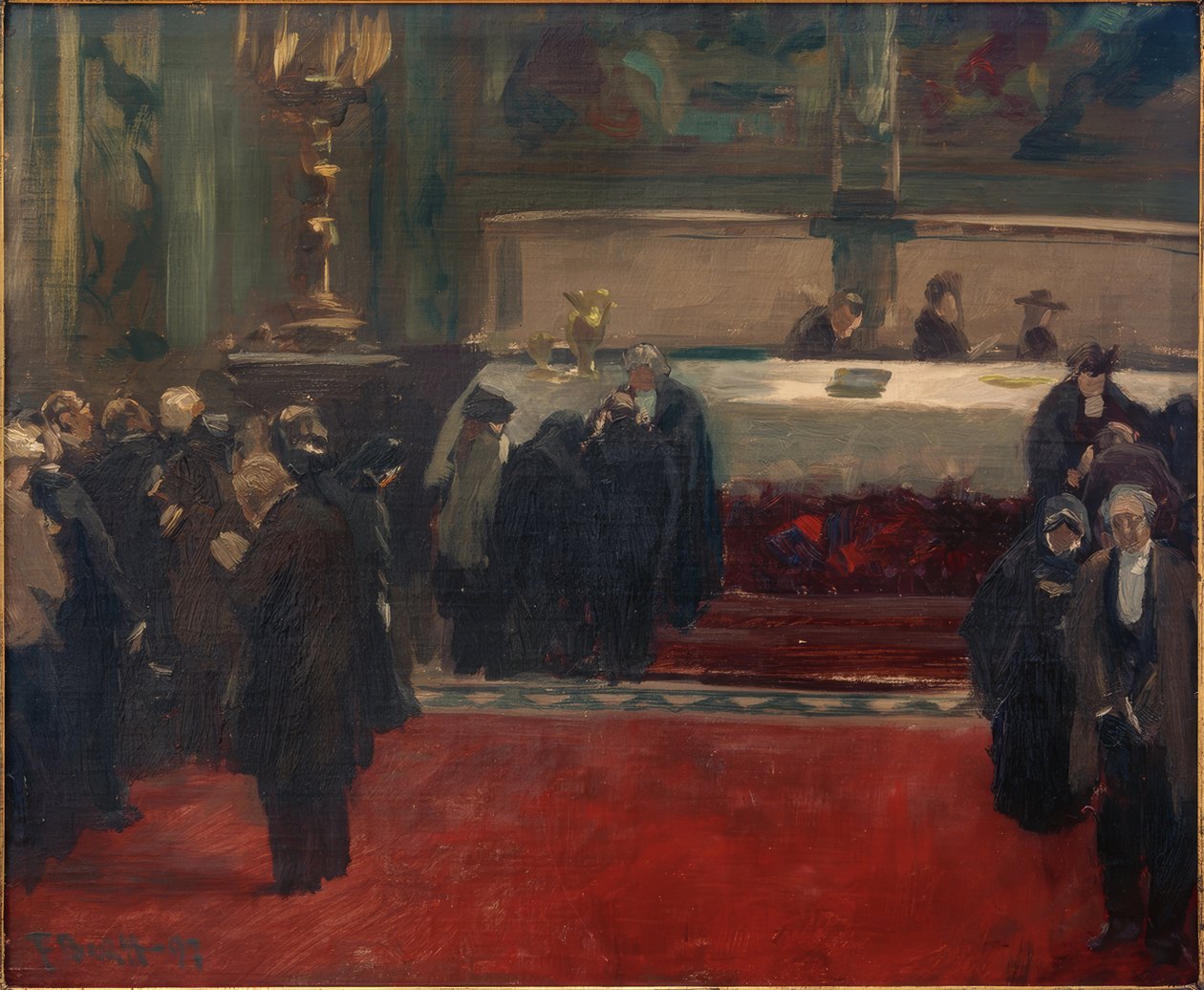 Esboço para a Comunhão da pintura de Ferdinand Brutt