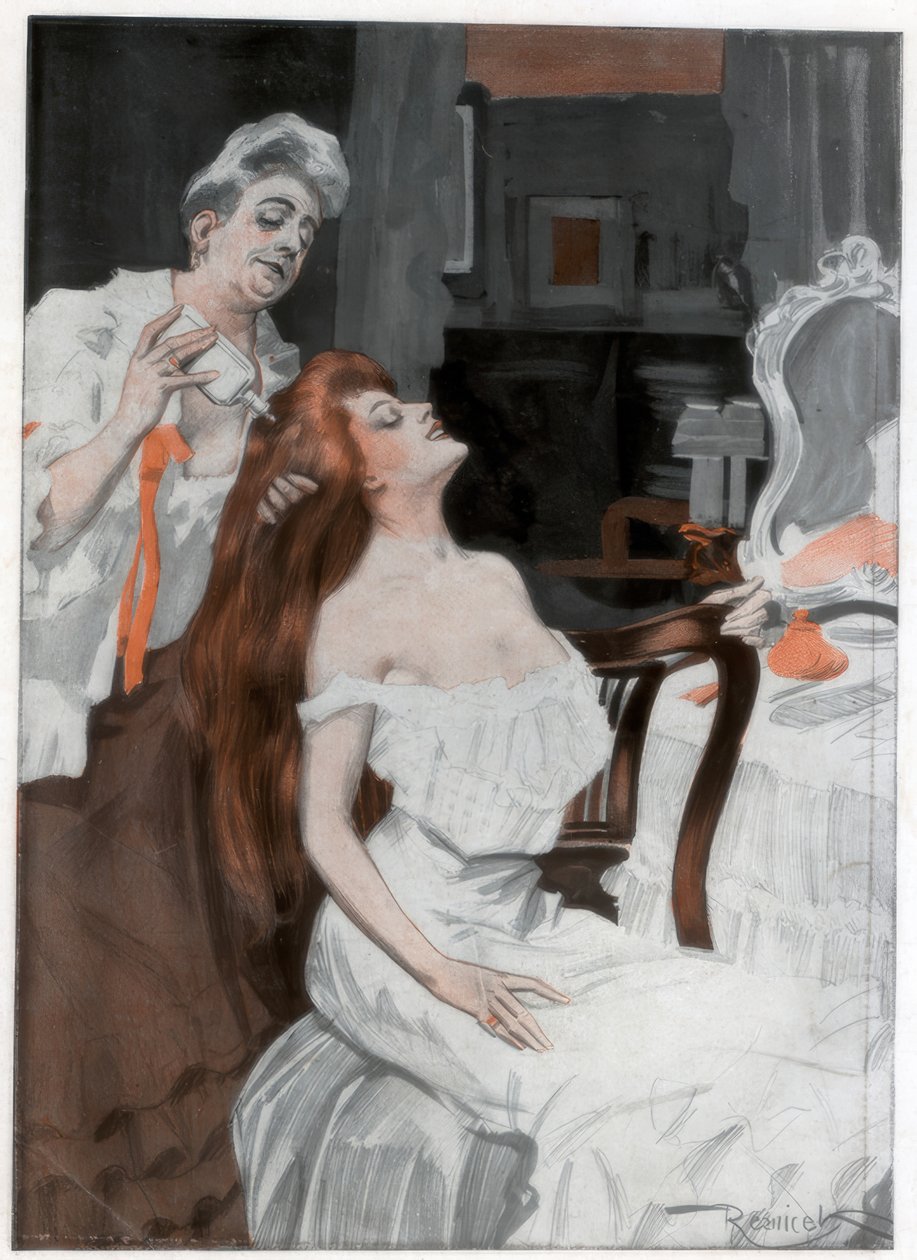 Mulher com o cabelo arrumado, final do século XIX e início do século XX de Ferdinand Freih van Reznicek