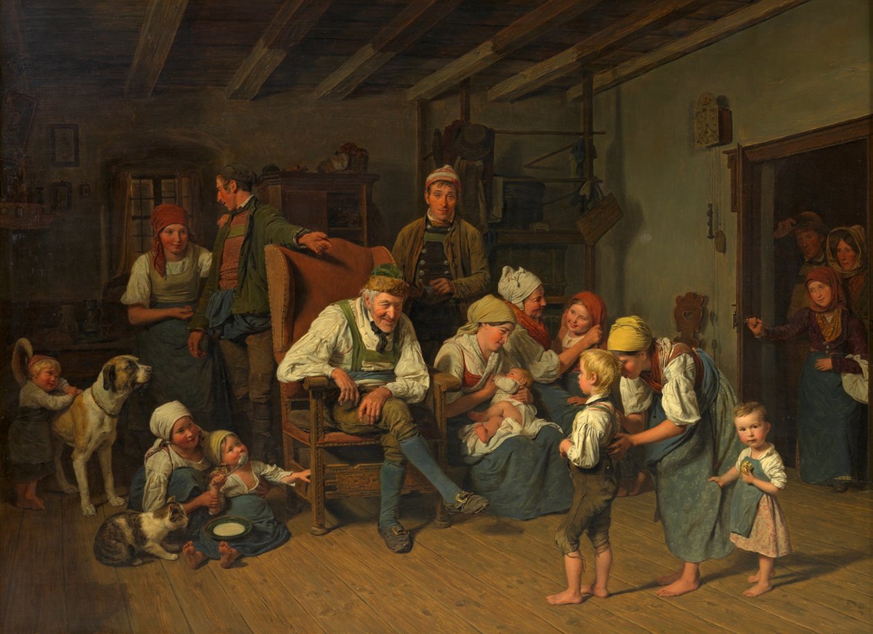 Os parabéns pelo aniversário do avô de Ferdinand Georg Waldmüller