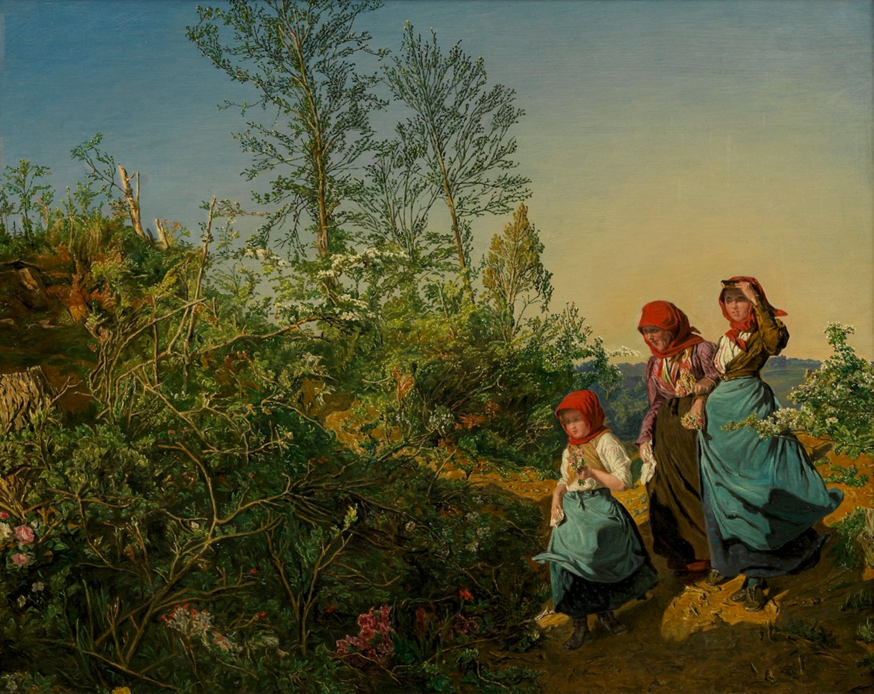 Visita à igreja na primavera de Ferdinand Georg Waldmüller