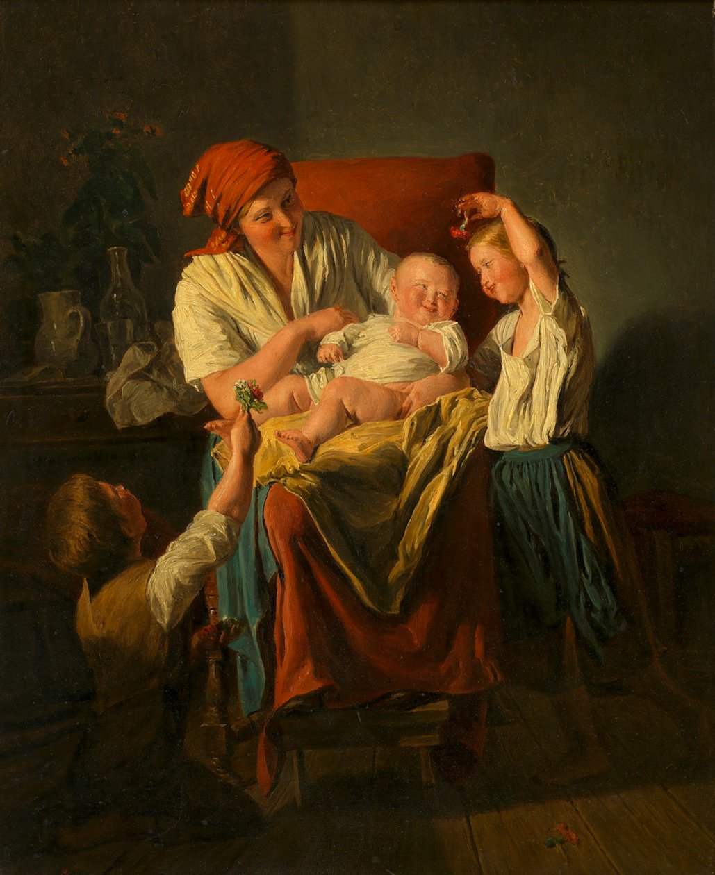 A felicidade de ser mãe de Ferdinand Georg Waldmüller