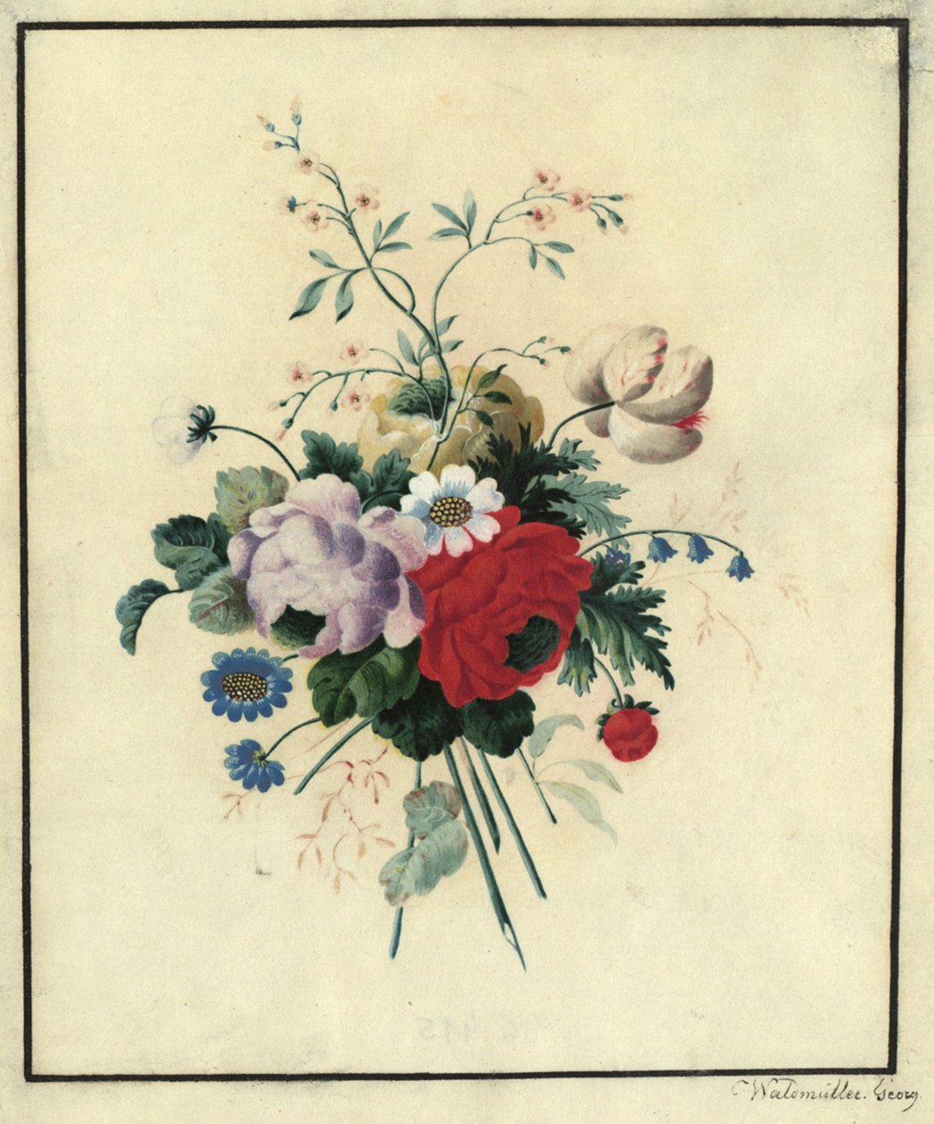 Rosas, túlipas, margaridas de Ferdinand Georg Waldmüller