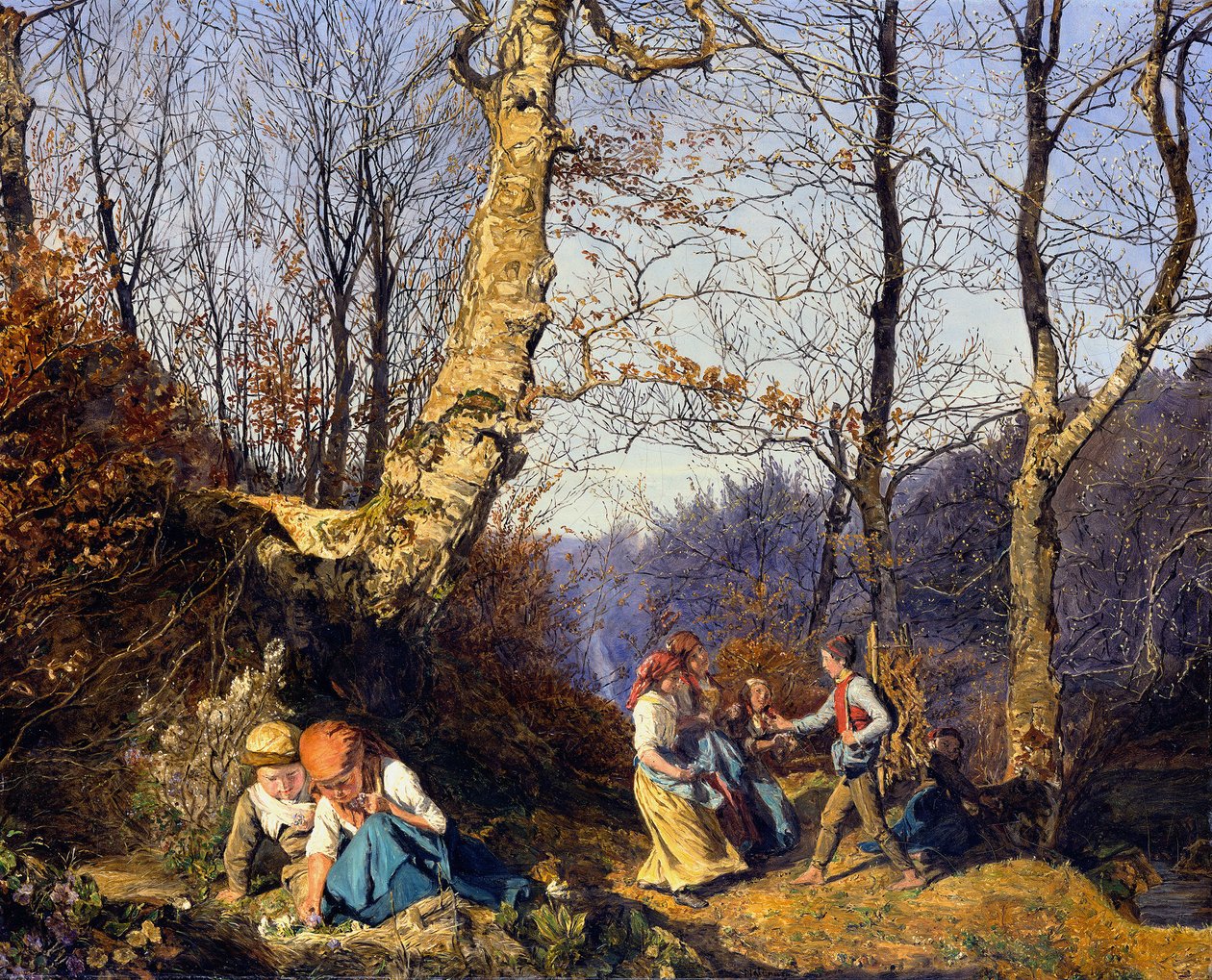 Princípio da primavera no Bosque de Viena de Ferdinand Georg Waldmüller