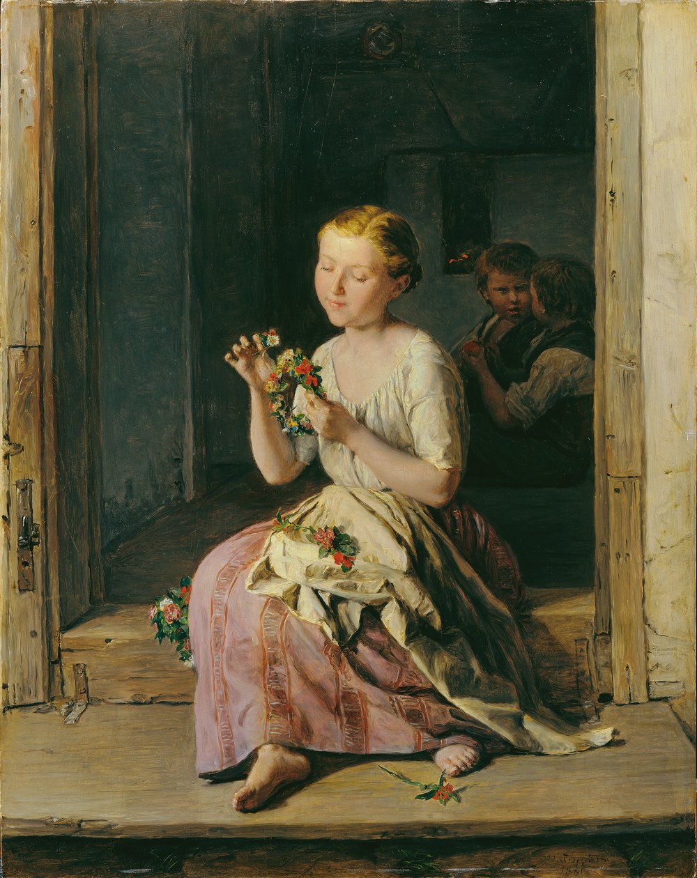 O criador de grinaldas de Ferdinand Georg Waldmuller