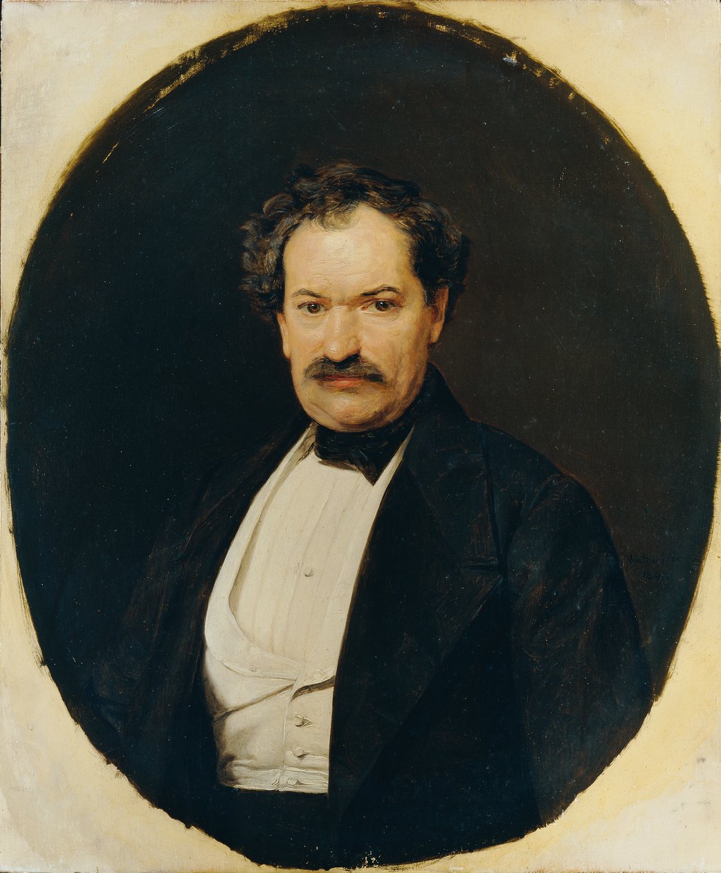 Cavalheiro de saia preta com colete branco de Ferdinand Georg Waldmuller
