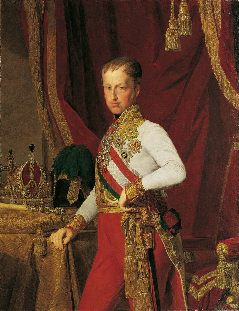 Retrato do imperador Fernando I da Áustria 1793-1875, 1839. de Ferdinand Georg Waldmuller