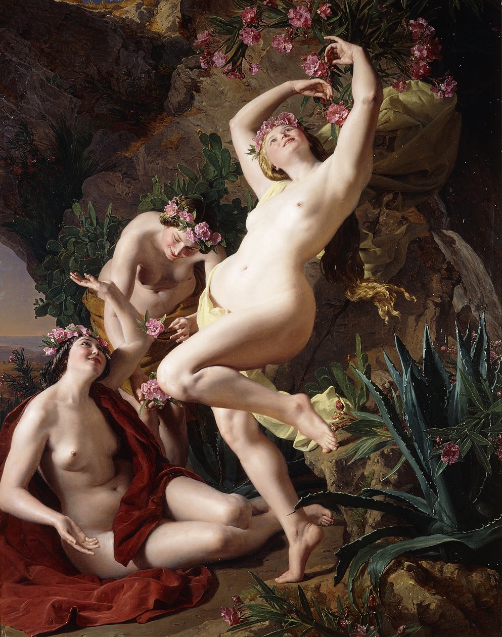As Ninfas na Odisséia de Homero; As Ninfas da Odisséia de Homero, 1856 de Ferdinand Georg Waldmuller