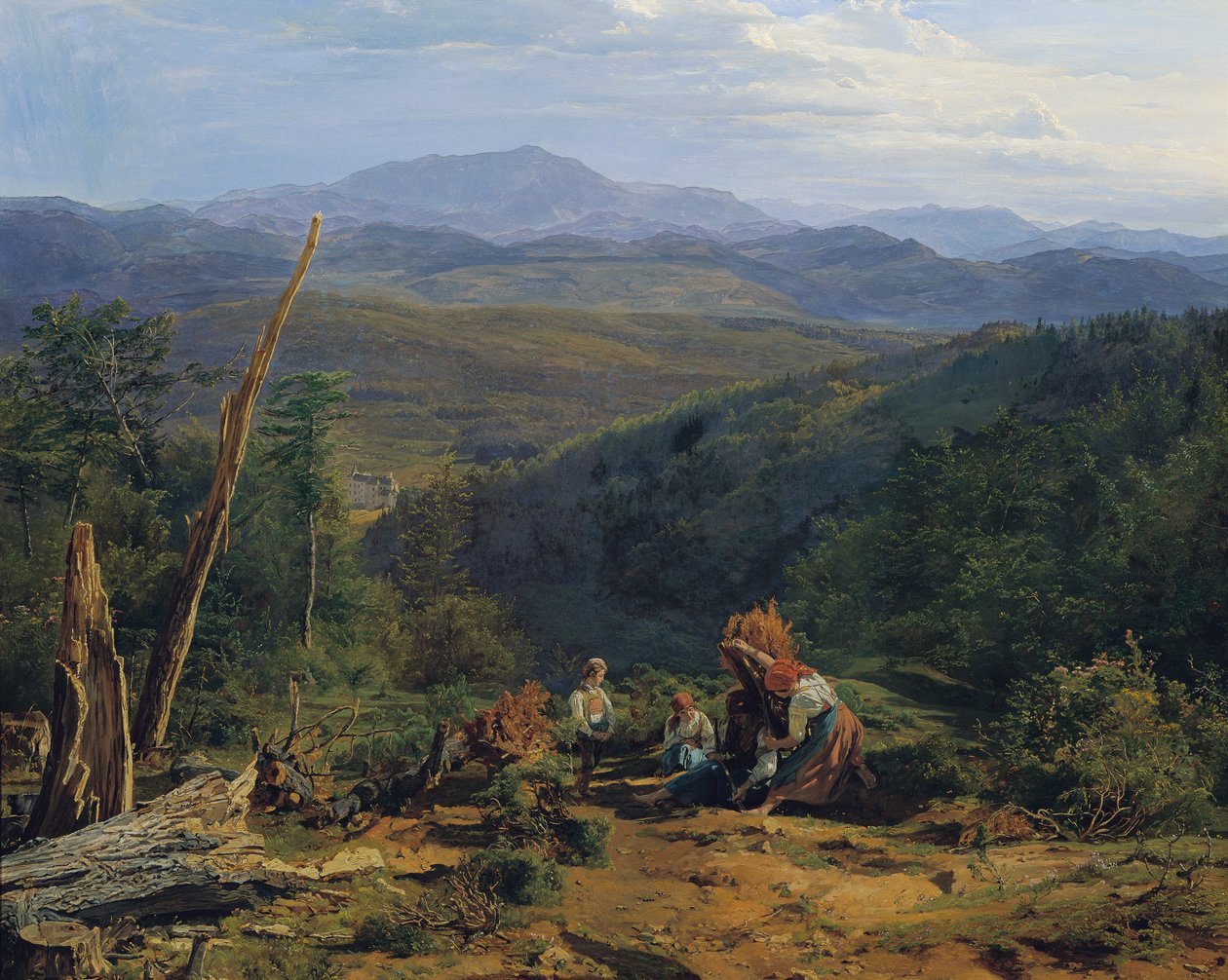 Viena Woods Landscape com Castelo de Wildegg de Ferdinand Georg Waldmuller