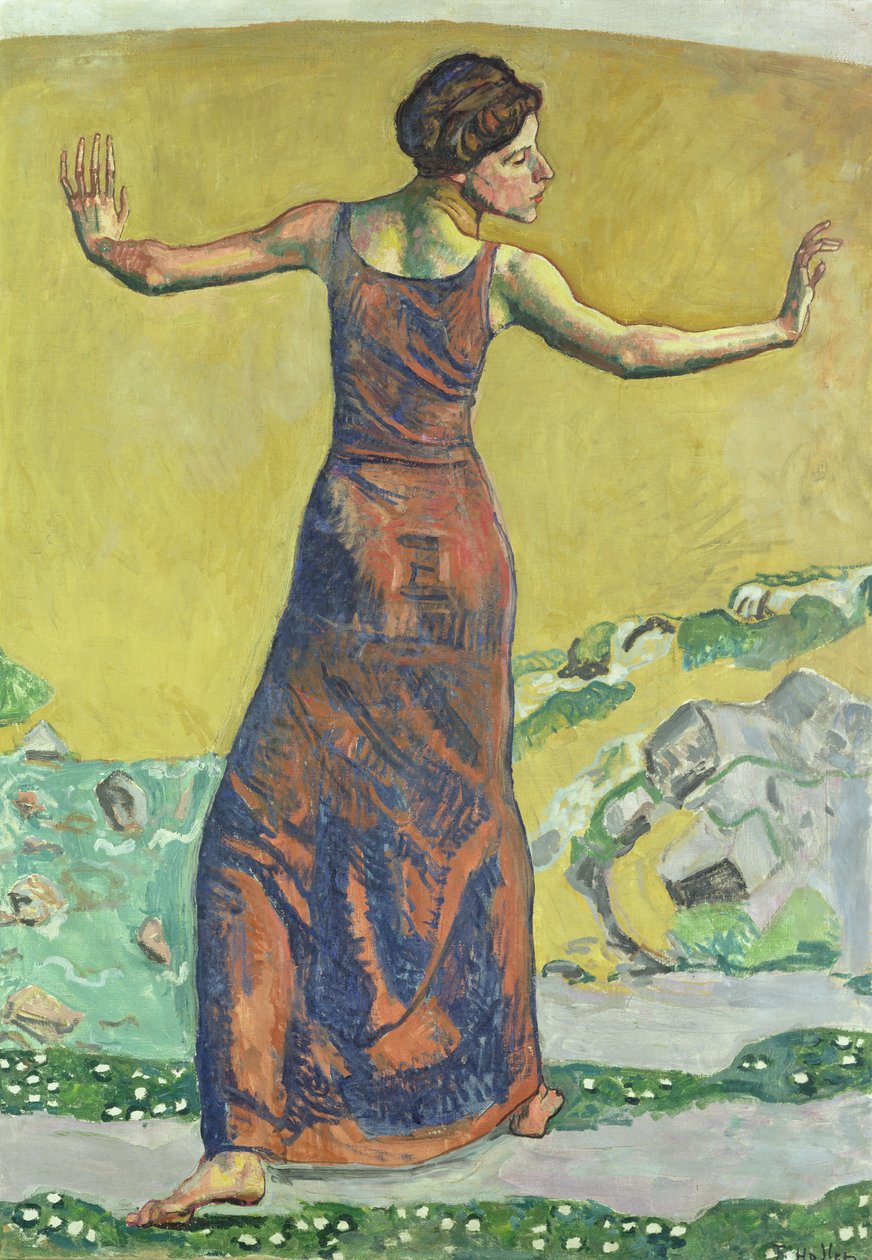 Femme Joyeuse (óleo sobre tela) (ver também 155108) de Ferdinand Hodler