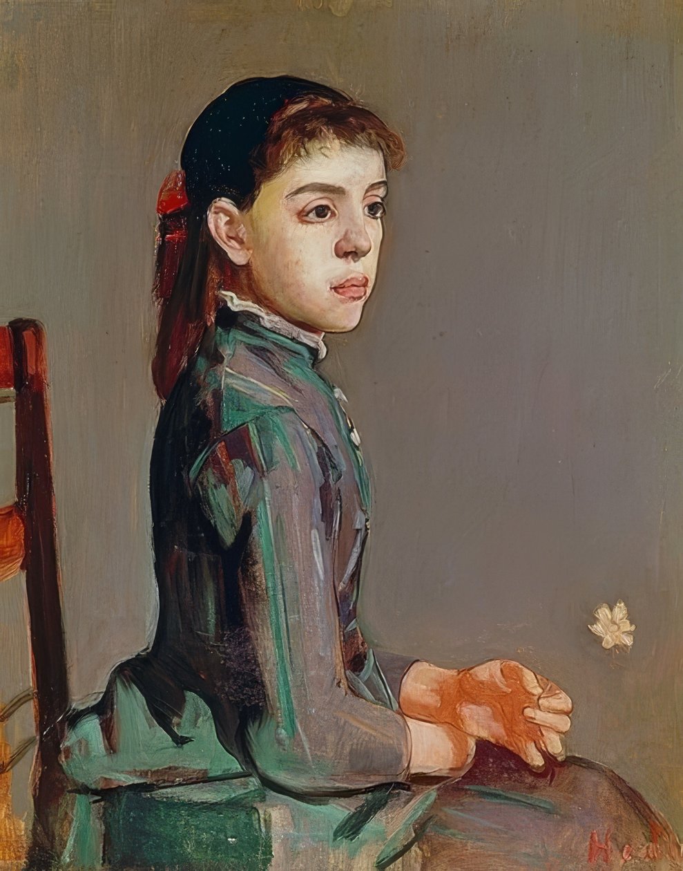Jovem - Louise Duchosal. 1885 de Ferdinand Hodler