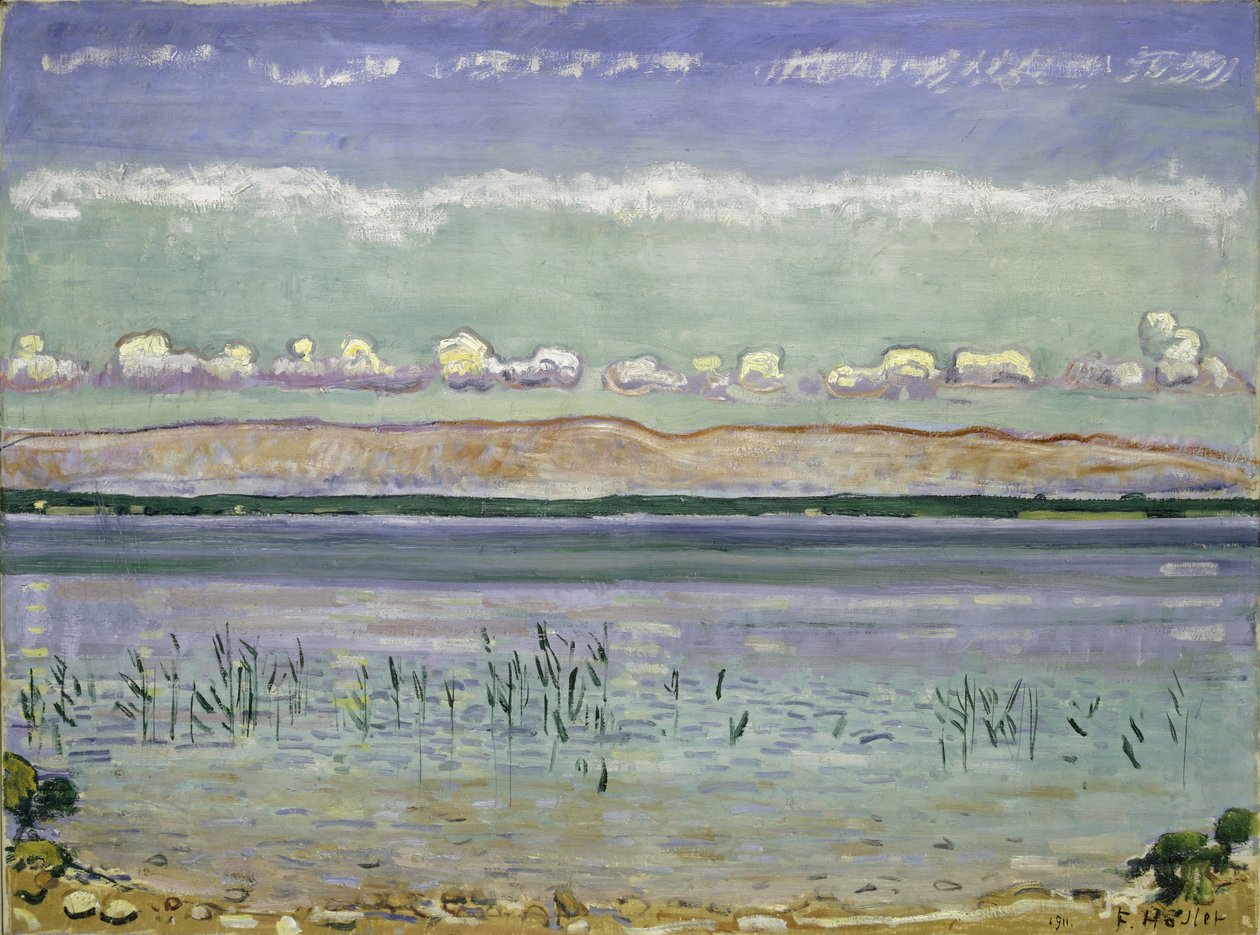 Lago Genebra com Jura Hills, 1911 de Ferdinand Hodler