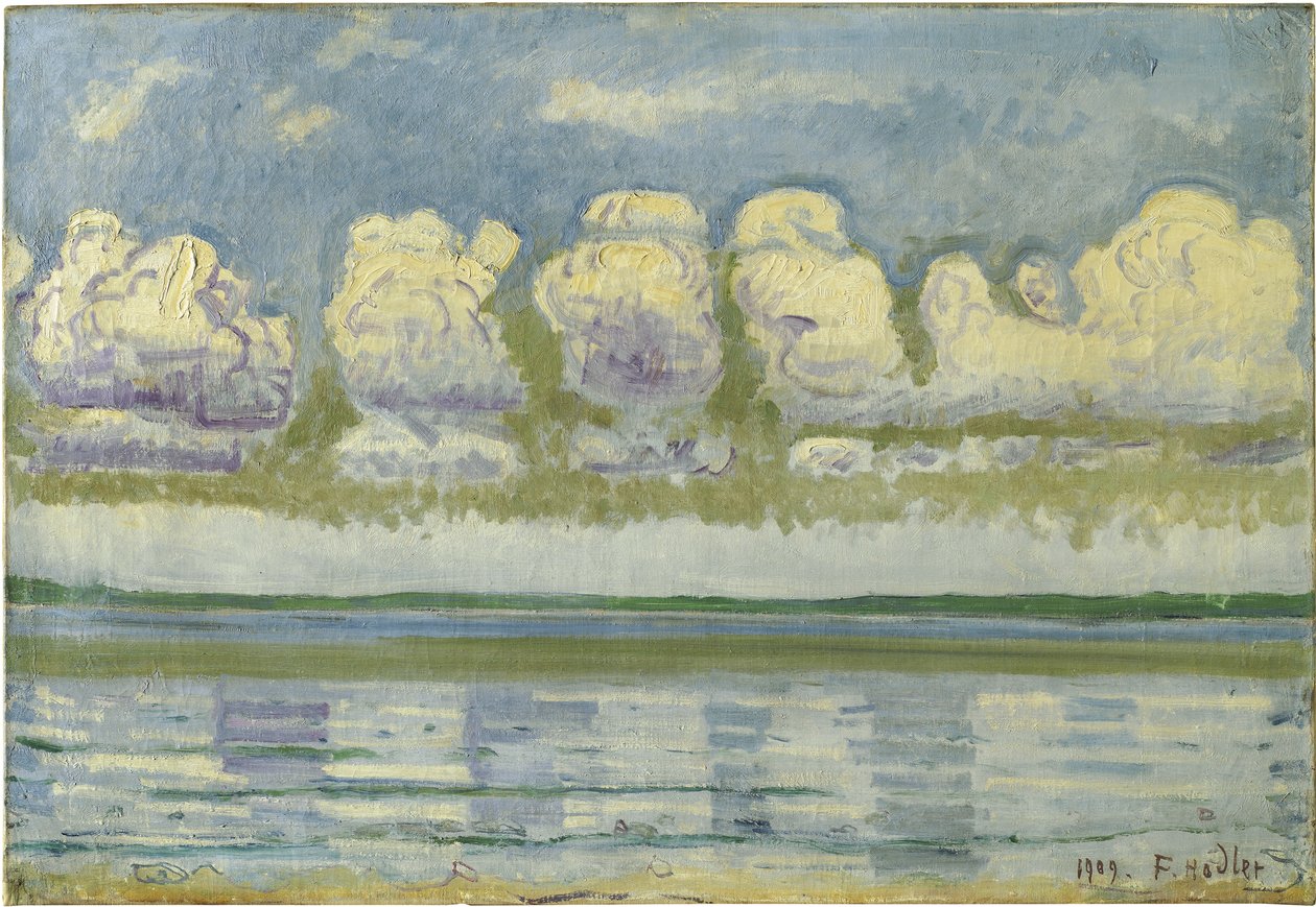 Lago de Genebra com o Jura suíço, 1909 de Ferdinand Hodler
