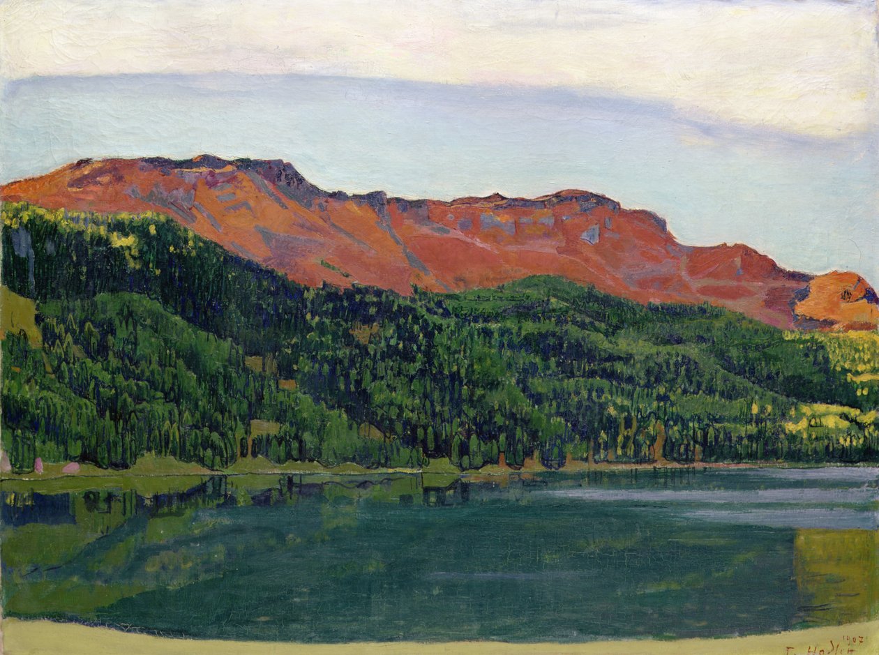 Lago Silvaplana com Piz Corvatsch de Ferdinand Hodler