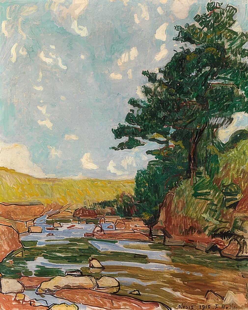 Paisagem perto de Néris. 1915 de Ferdinand Hodler